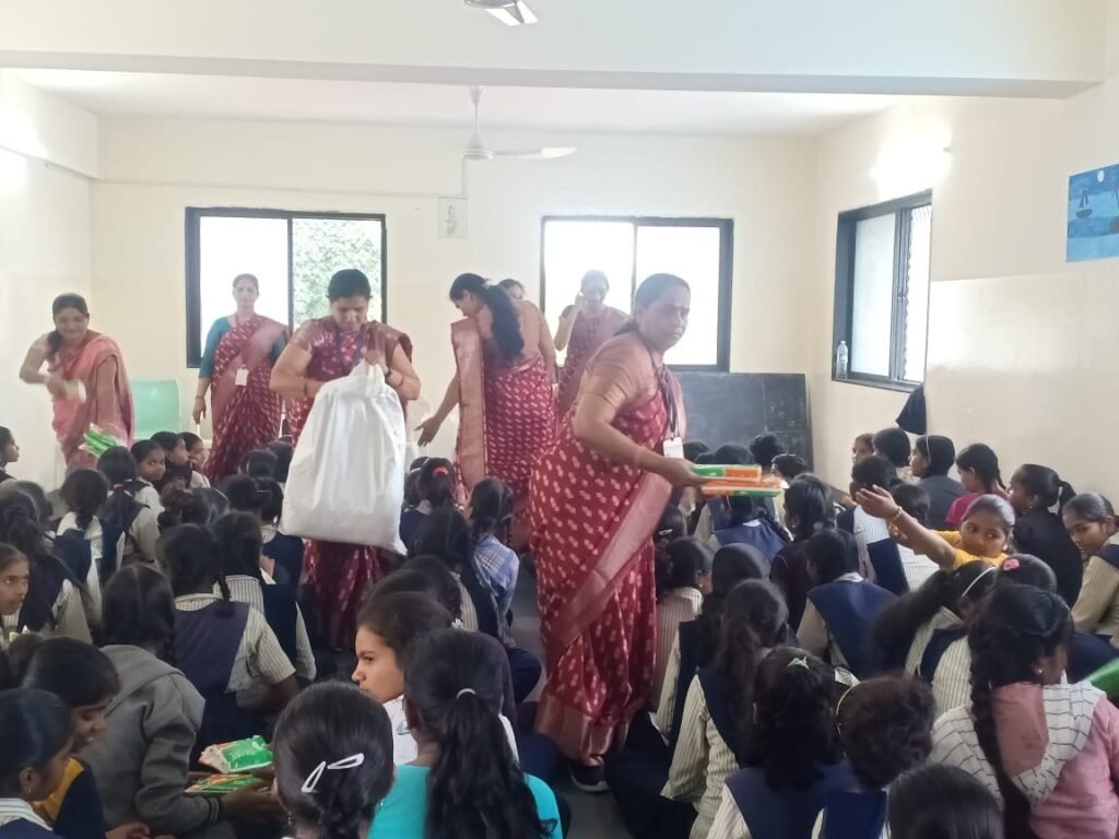 Sanitary pads distribution ti adivasi school girls