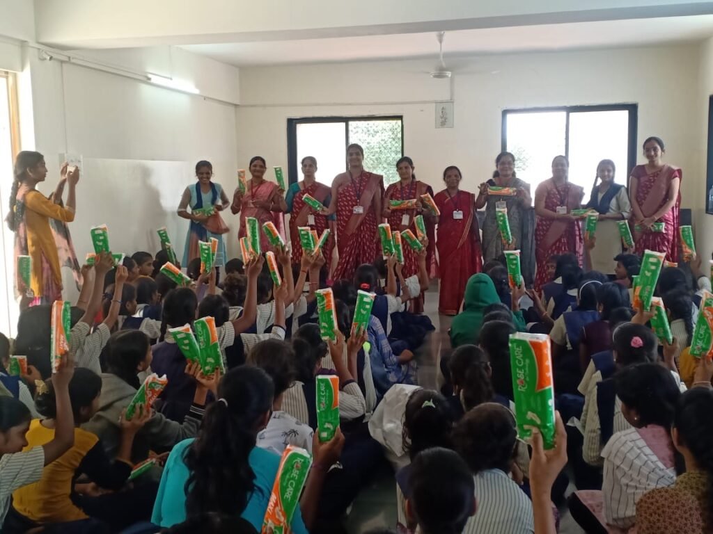 Sanitary pads distribution ti adivasi school girls