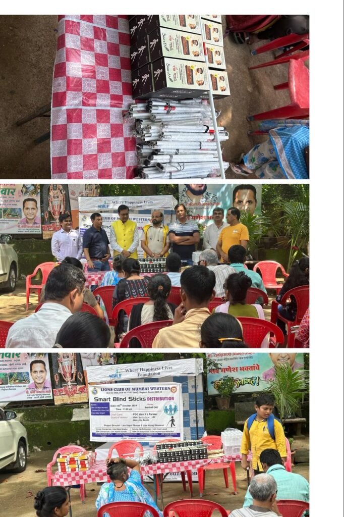 Distribution of Smart Blind Sticks and distribution to 60 food packets